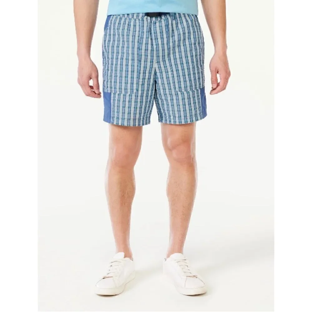 Men’s Blocked Seersucker Lightweight Comfy Shorts Size XXXL (48-50)